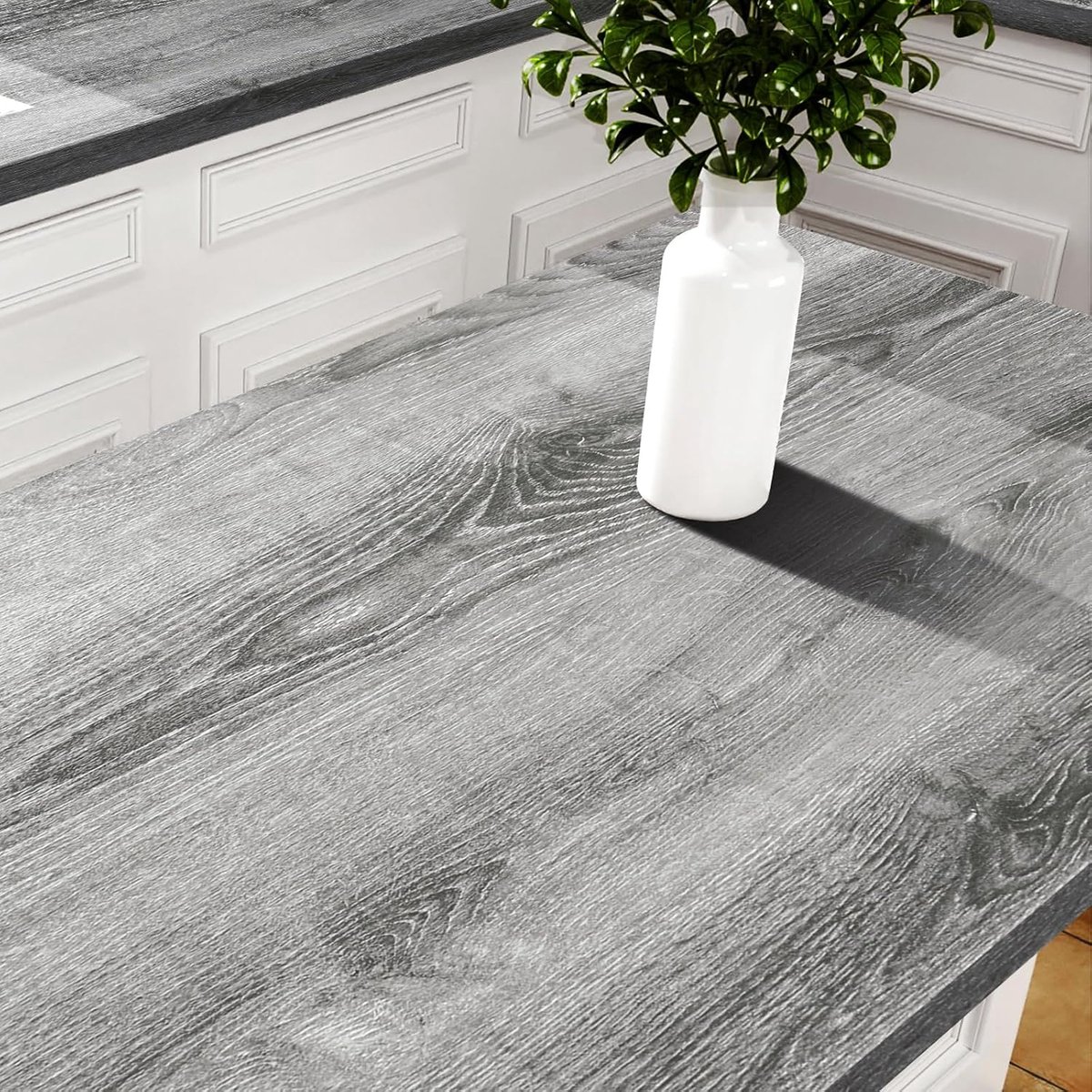 Folie werkblad keuken houtlook grijs meubelfolie waterdicht 30 cm x 400 cm kleeffolie keuken houtlook zelfklevend behang grijs hout kastfolie keukenbehang tafelfolie