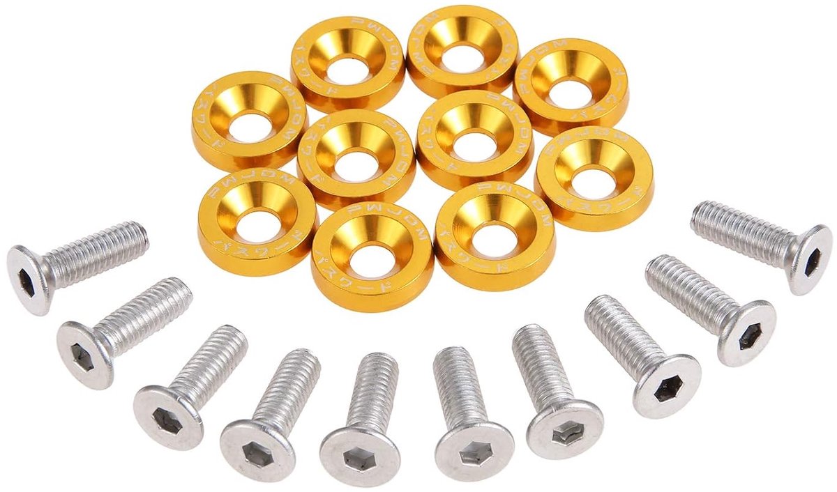 Car screws M6 x 20 - Aluminium bumper - Set van 10 - Voor stevige bevestiging - ShopVlot