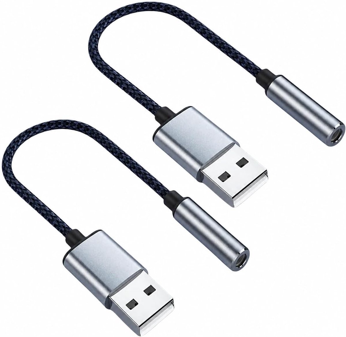 USB naar jack 3.5 adapter - externe geluidskaart - microfooningang - plug & play voor pc en console - ShopVlot