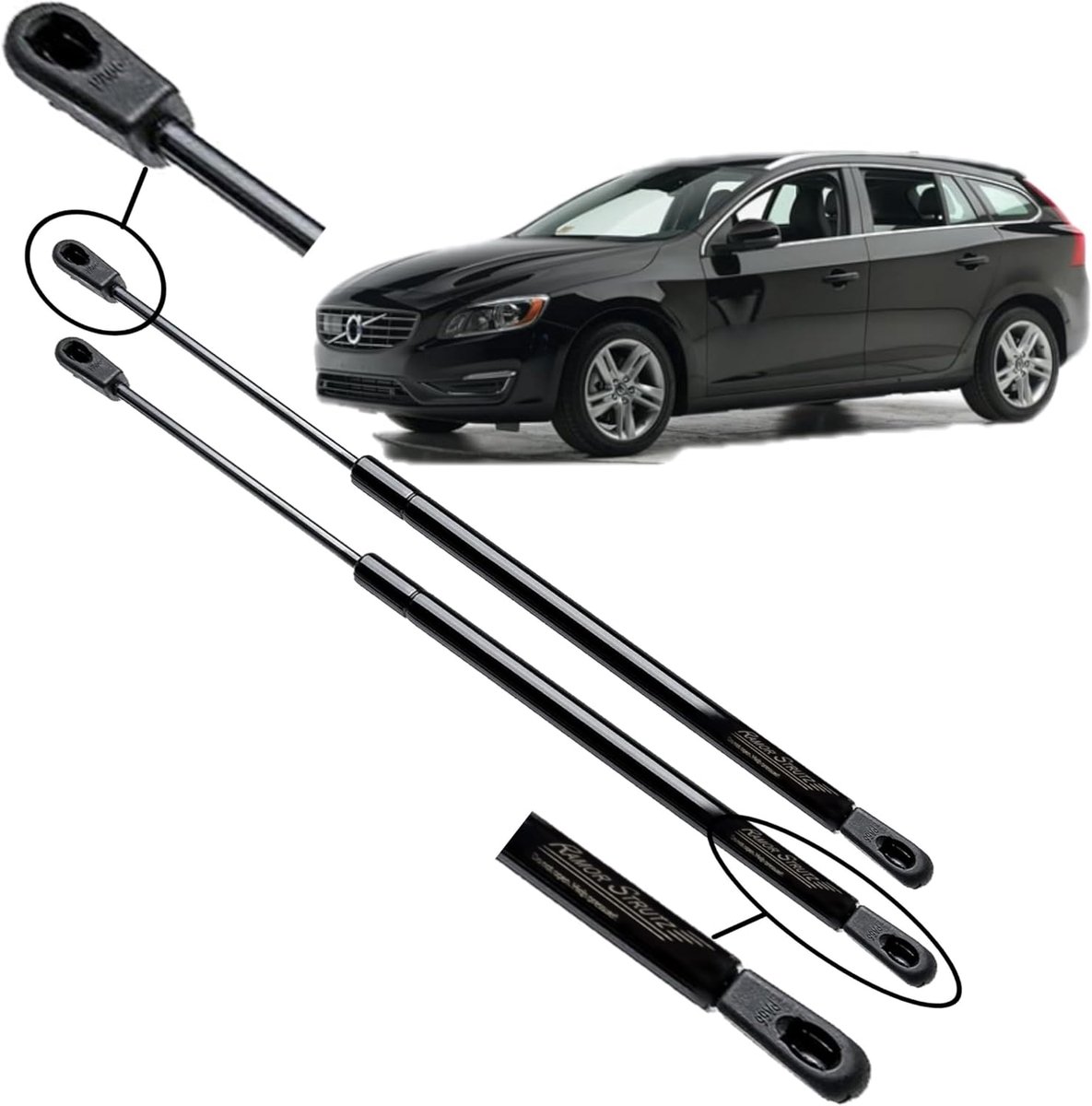 Gasveren achterklep 2x - Geschikt voor Volvo V60 2010-2018 - Vervangingsset 31297080 - Eenvoudige installatie - ShopVlot