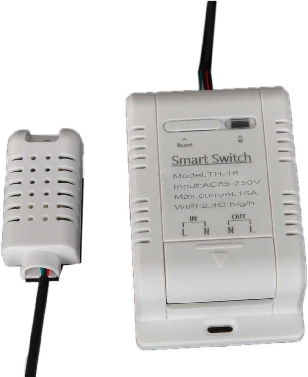 WiFi thermostaat controller 16A - Temperatuur- en vochtigheidssensor - Compatibel met Alexa en Google Home - ShopVlot