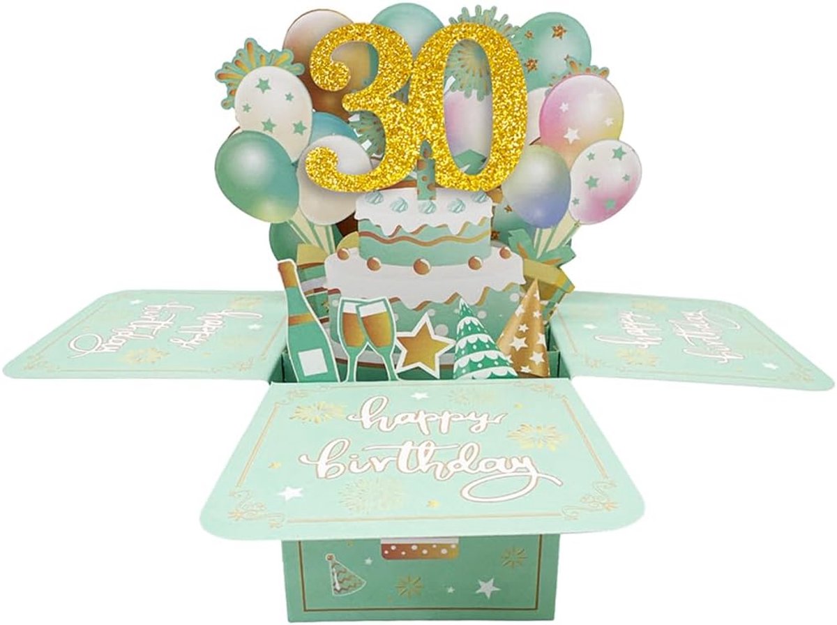 Pop-up kaart 30e verjaardag - 3D ontwerp - grappige wenskaart voor vrouwen - uniek cadeau voor haar - ShopVlot