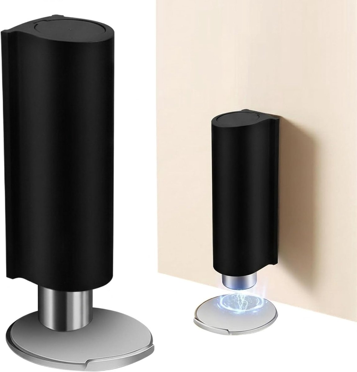 Magnetische deurstopper - roestvrij staal - onzichtbaar zwart - ideaal voor binnendeuren - ShopVlot