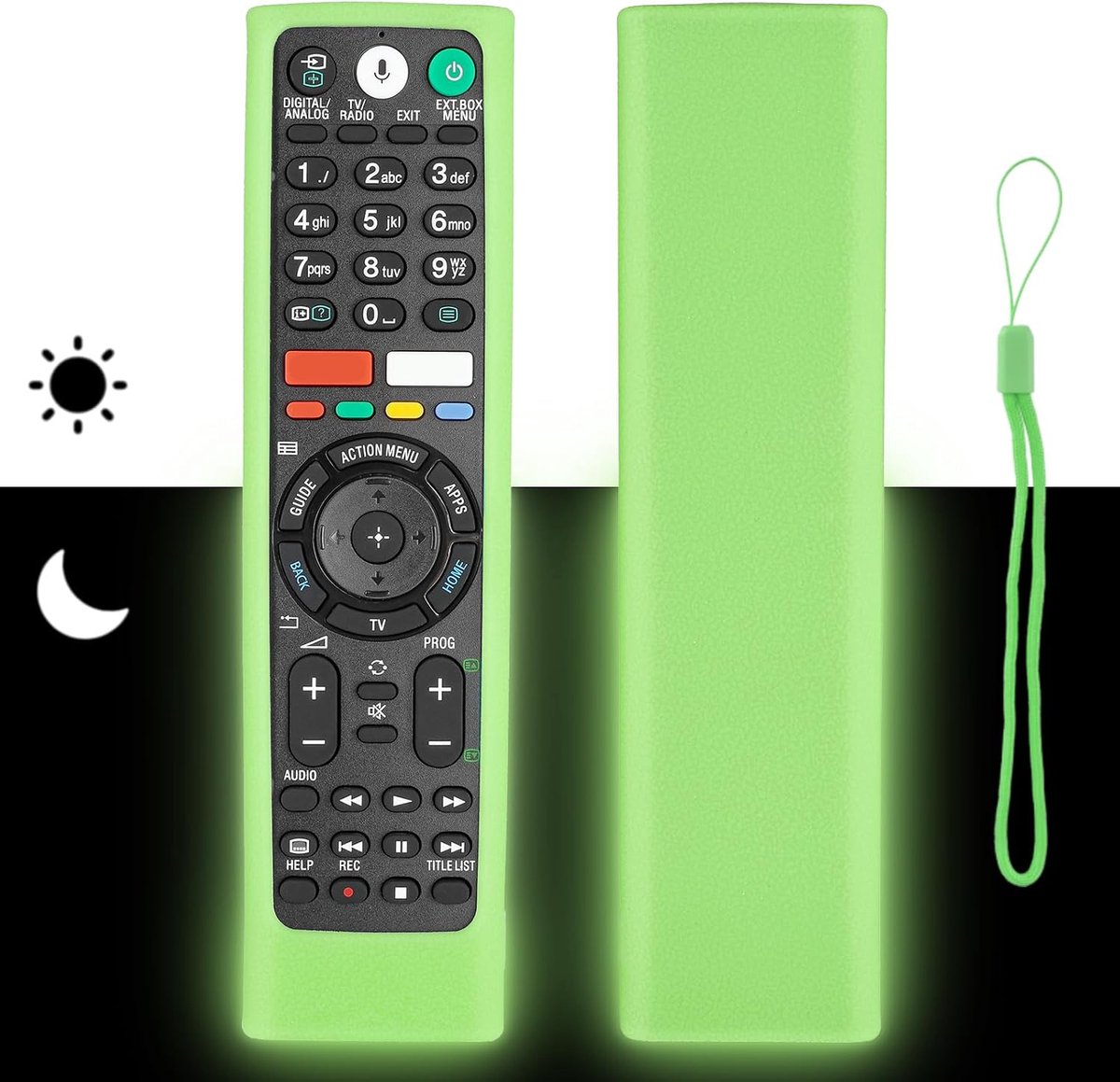 Afstandsbediening silicone hoes - fluorescerend - schokbestendig - bescherming voor Sony TV - ShopVlot