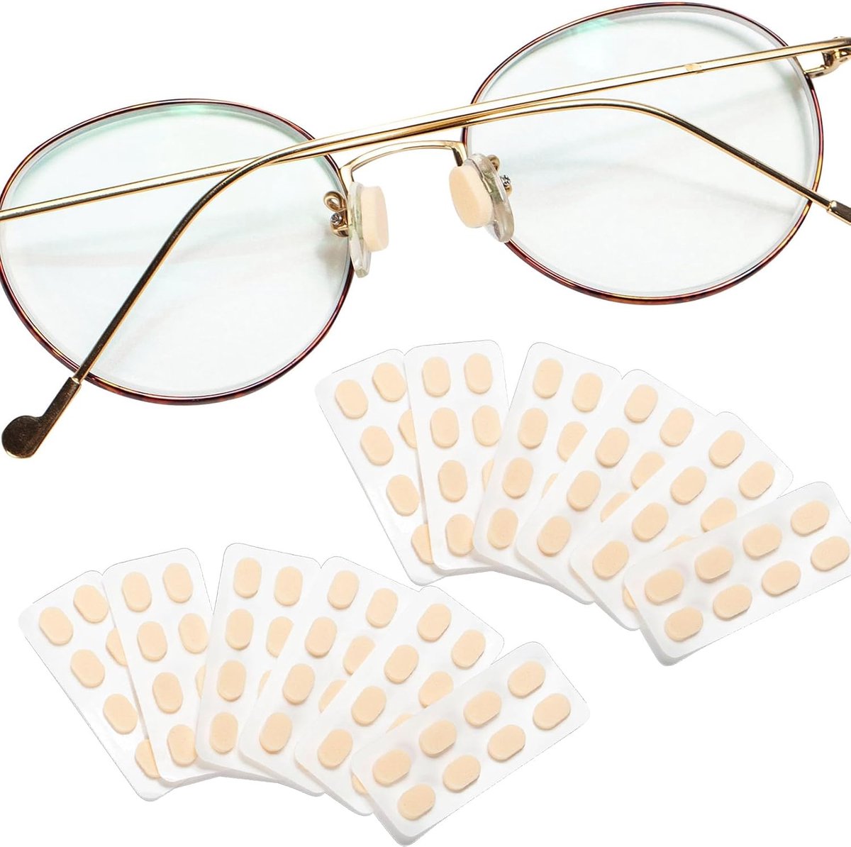 Nose bridges zelfklevend 52 paar - zachte foam neuspads - huidkleurig leer - ideaal voor brillen - ShopVlot