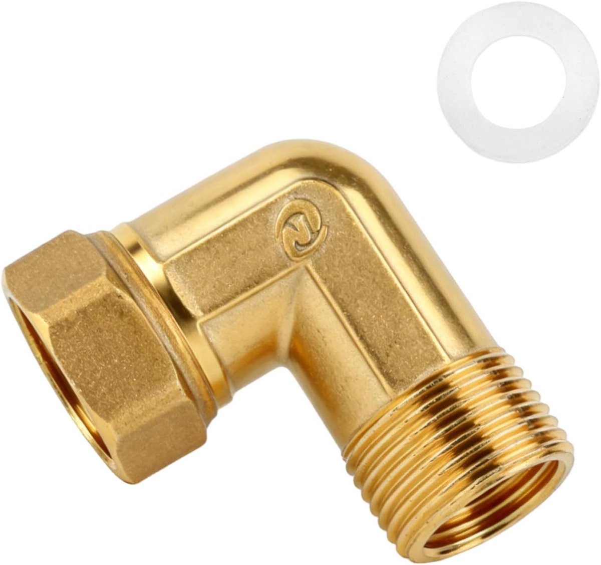 Messing hoek 90° - Beweegbare schroefaansluiting 3/4 inch - Duurzaam messing - Geschikt voor drinkwater - ShopVlot