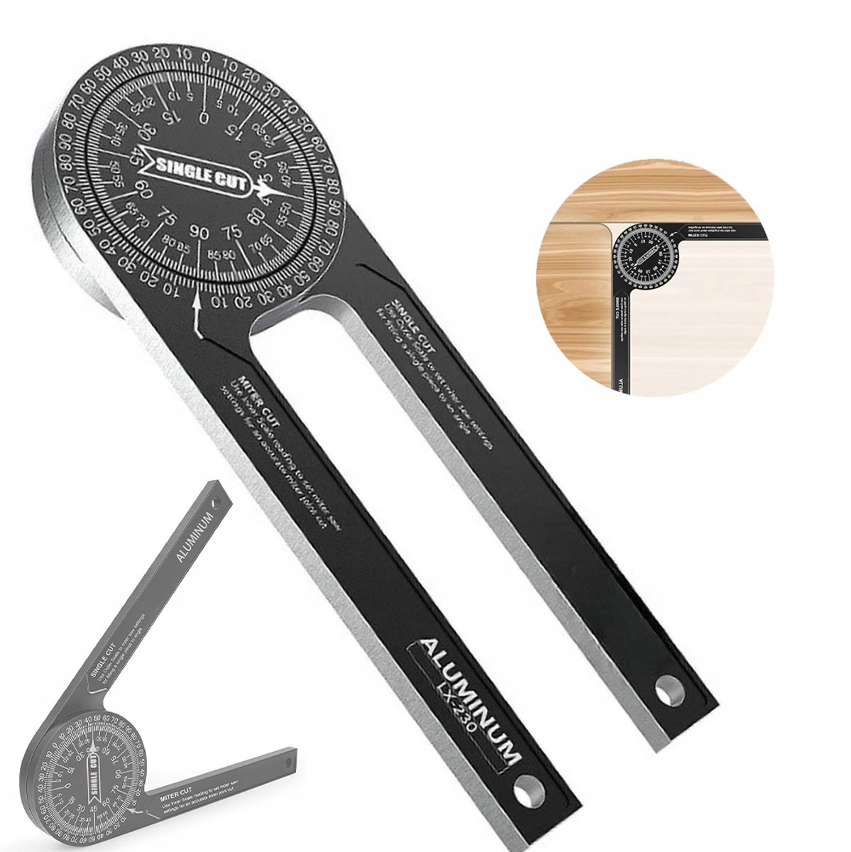 Merkloos Aluminium Hoekmeter 360° - Precisie Meetinstrument