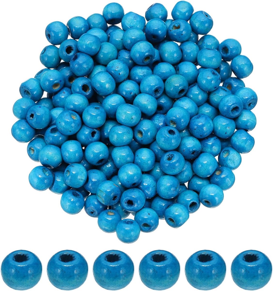 Kralen voor knutselen, 200 stuks ronde kralen, losse afstandhouders voor macramé sieraden, armband, DIY handgemaakte decoratie, hemelsblauw