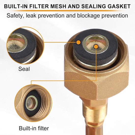 1 stuk(s) Camping gasadapter met flexibele slang 1 m, adapter voor camping gasfles, LPG-adapter voor camping oven met platte cilinder, camping kooktoestellen — afbeelding 2