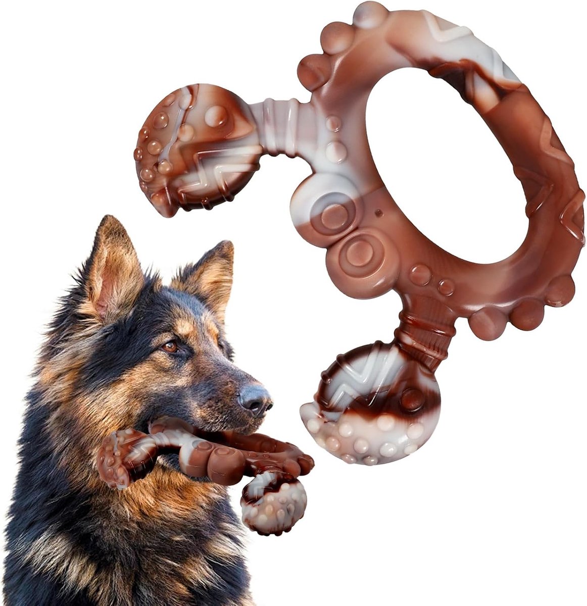 hond kauwt stoer speelgoed voor agressieve kauwers | Langdurig nylon hondenspeelgoed met rundvleessmaak voor middelgrote en grote honden, tandenpoetsen en verveling breken