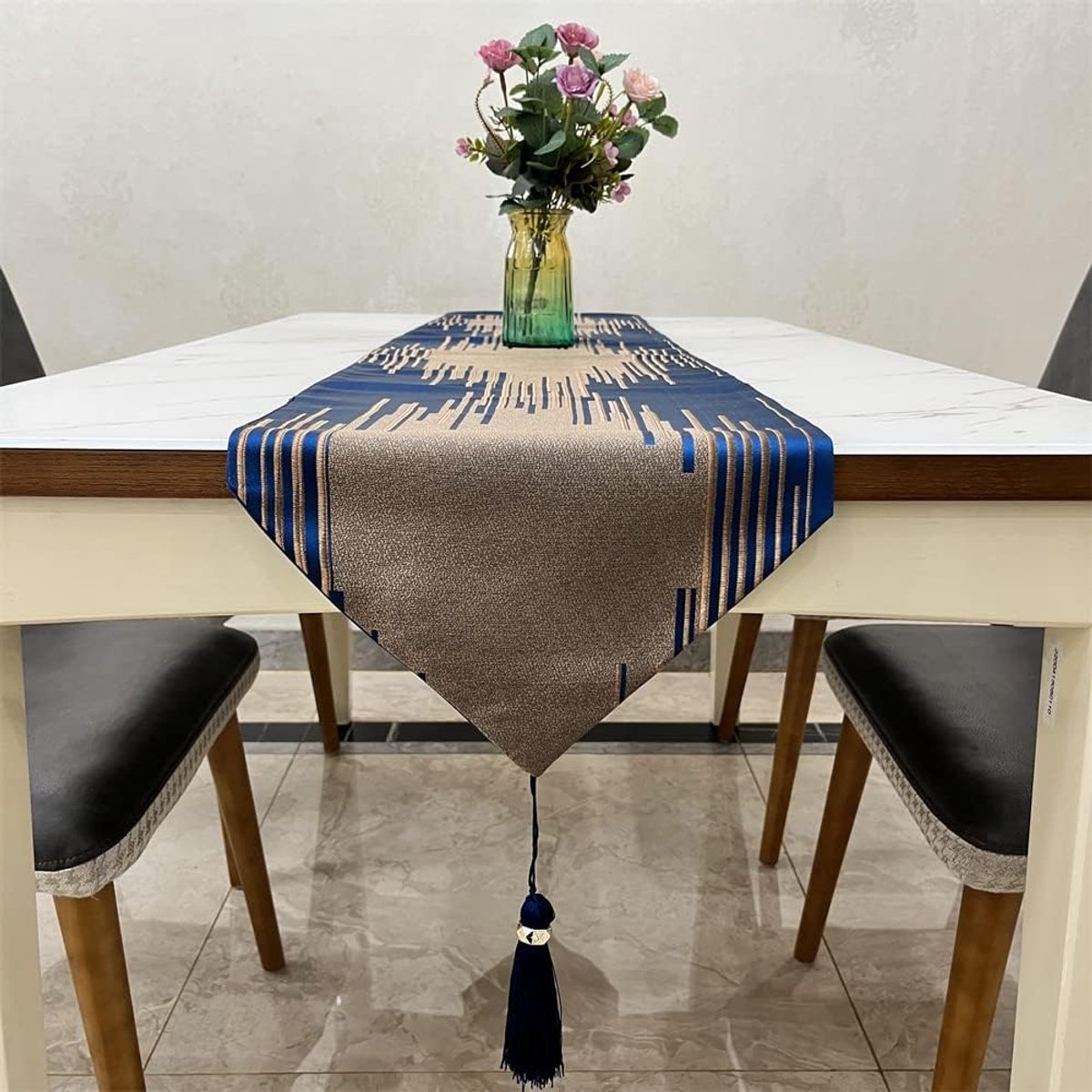 tafelloper, decoraties voor eettafel, huwelijksfeesten, 30 x 180 cm (marineblauw)