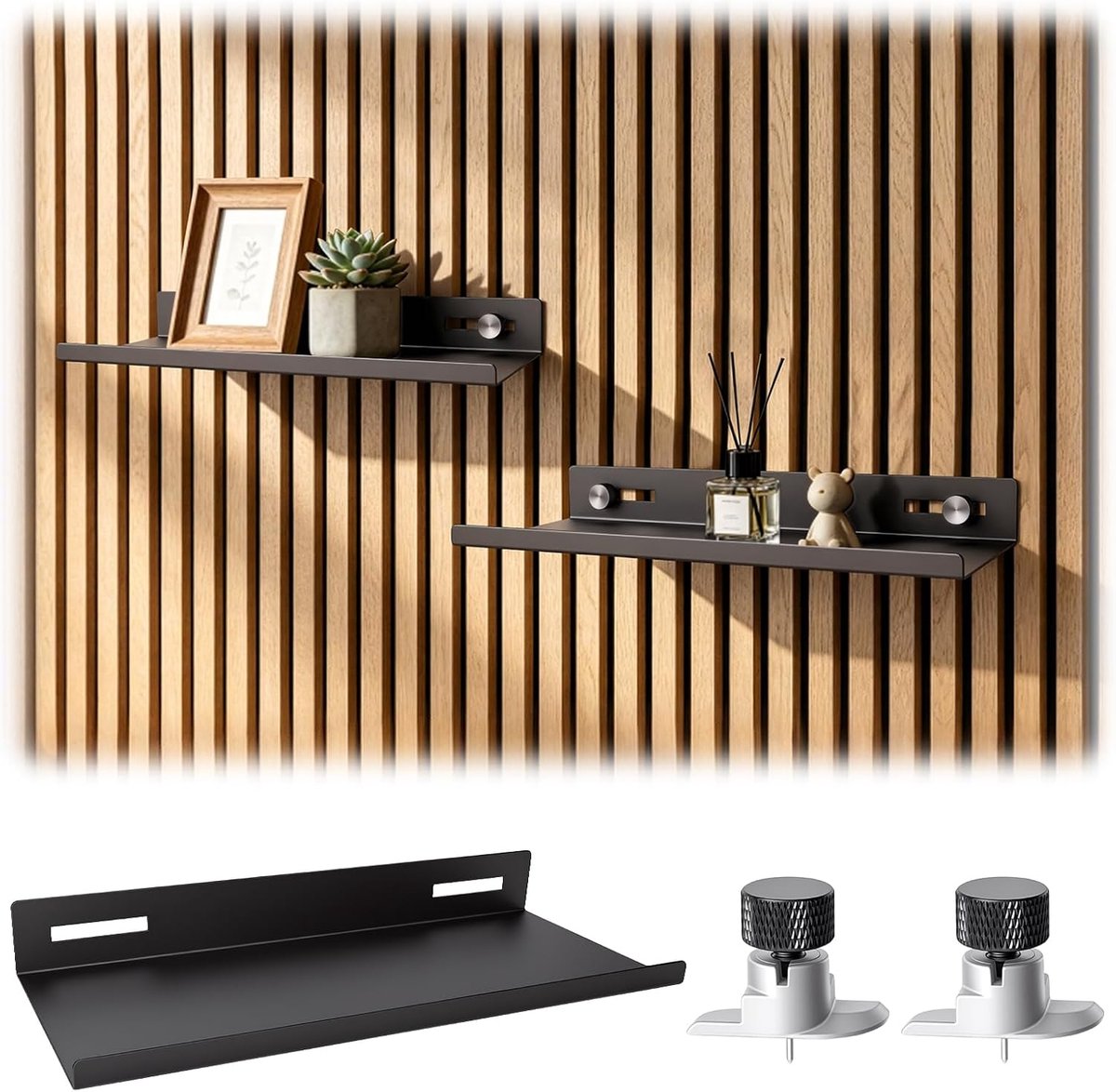rek voor akoestische panelen, accessoires voor akoestische panelen | Voor verticale horizontale panelen, ruimtebesparend wandrek, voor planten, foto's, geurkaarsen thuis, kantoor, opnamestudio