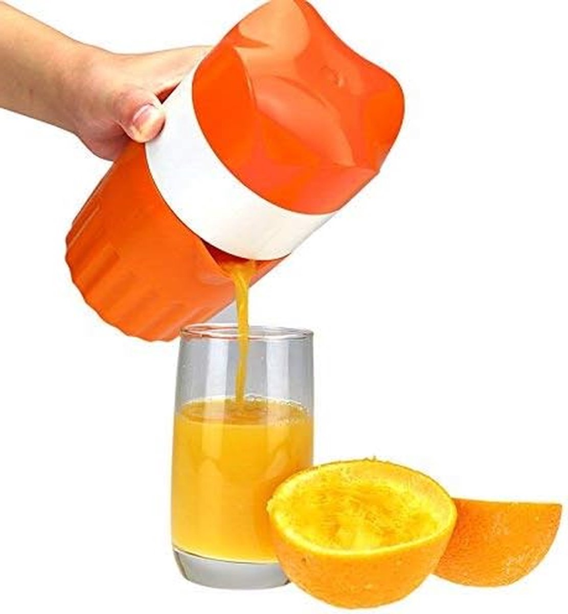 Handmatige Citroenpers - Citruspers Oranje - Vers Sap Maken - Draagbaar Ontwerp - 17.5 mm - Oranje