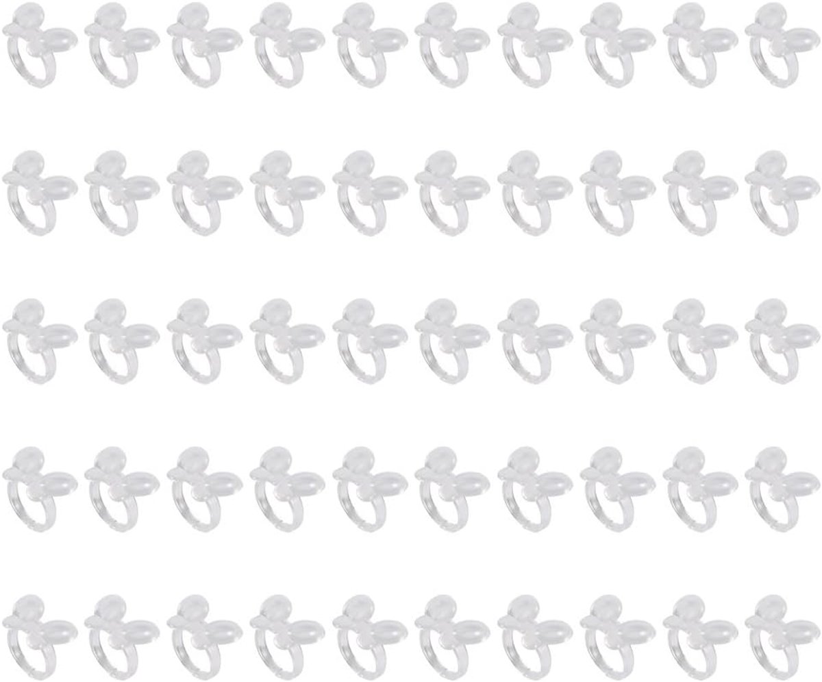 50 Stuks Nagellak Display, Polish Gel Nail Chart Ring, Bloem Vlinder Manicure Tip voor Nail Art Color Display Tool (Clear Butterfly)