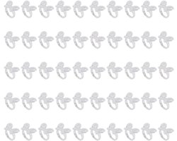 50 Stuks Nagellak Display, Polish Gel Nail Chart Ring, Bloem Vlinder Manicure Tip voor Nail Art Color Display Tool (Clear Butterfly)