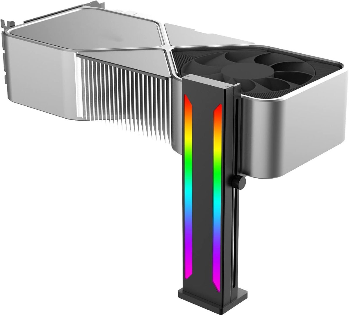 Grafische Kaart ARGB GPU-brace-ondersteuning, 5V 3-pins in Hoogte Verstelbare Magnetische Basis Glijdende GPU-houder Om Universele Grafische (Zwart)