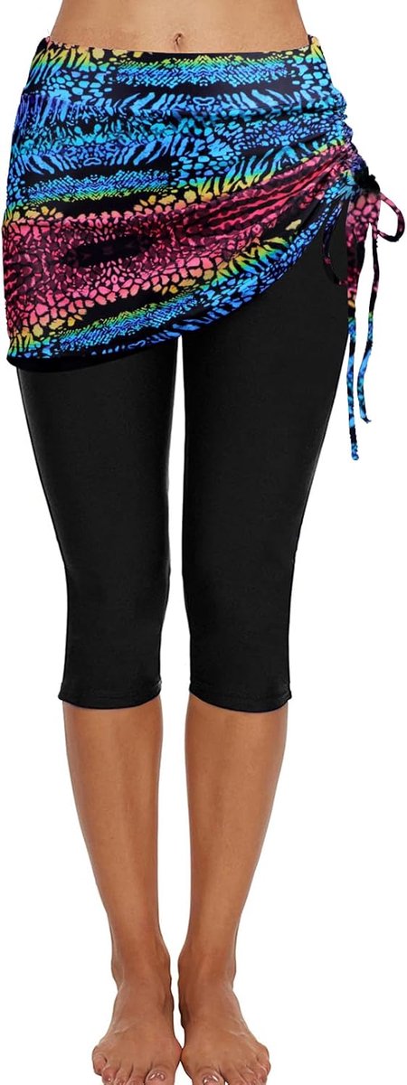 Zwembroek voor dames, lange zwembroek, capri, badlegging met rok, zwembroek