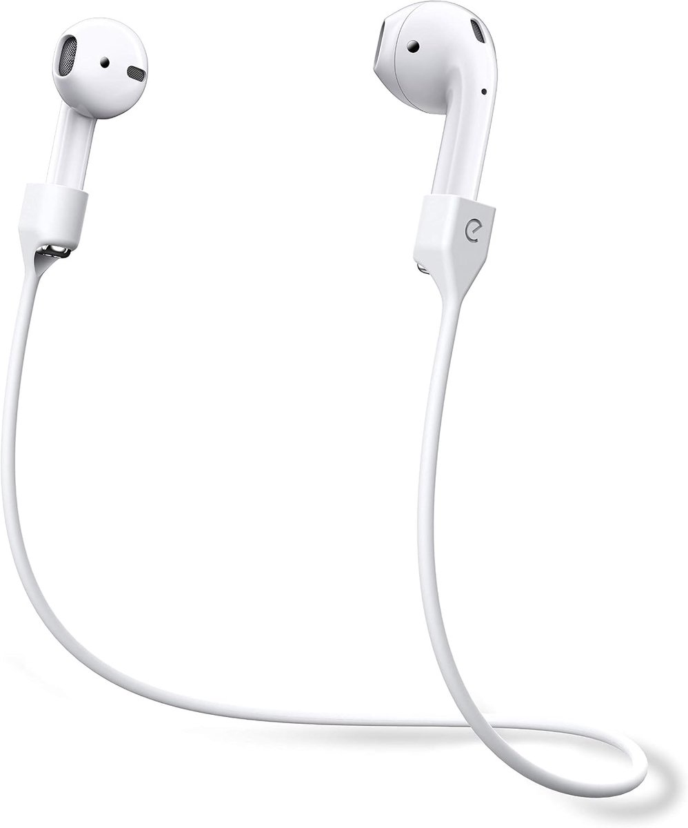 AirStrapz houder houderband, opslag voor Apple AirPods Pro & AirPods, hoofdtelefoon oortelefoon accessoires, wit