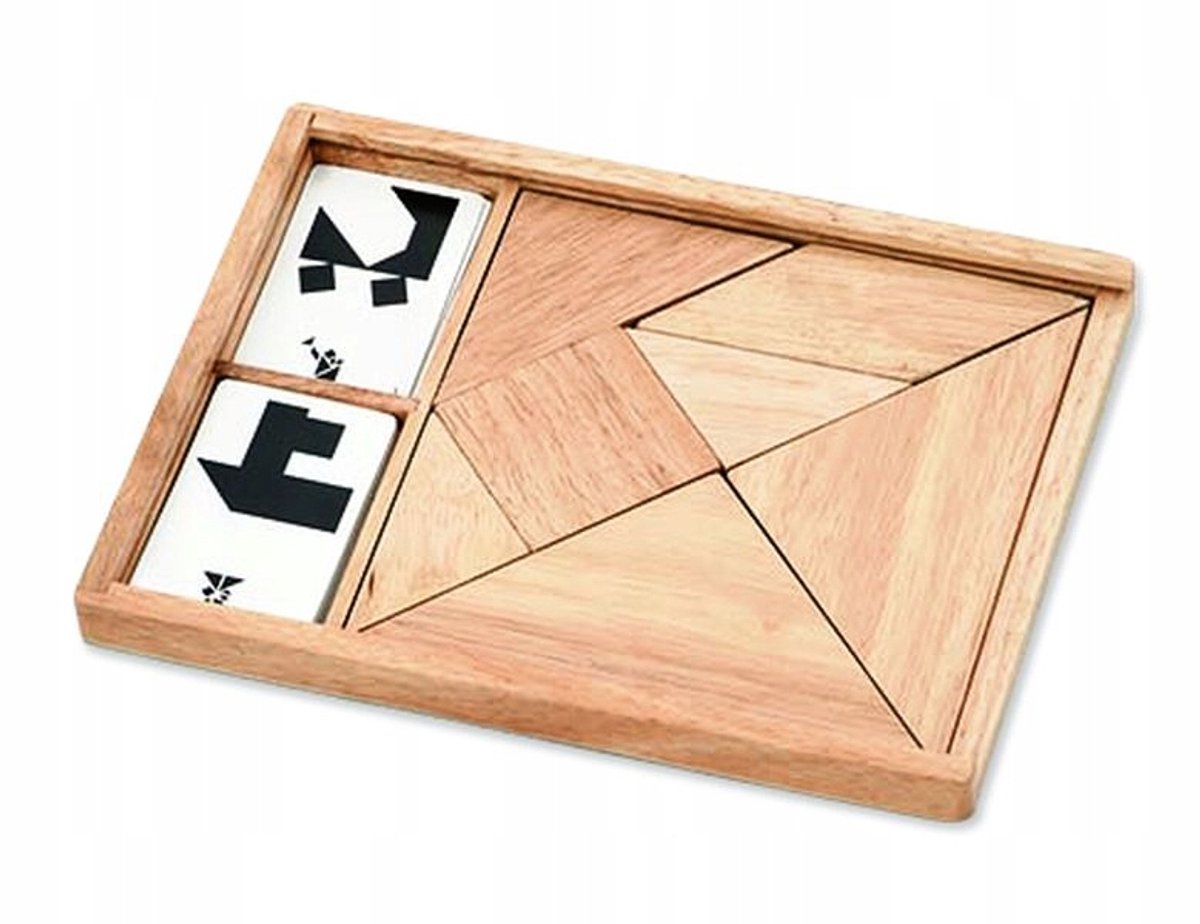 Houten Tangram Puzzel met Kaarten voor Kinderen 3+
