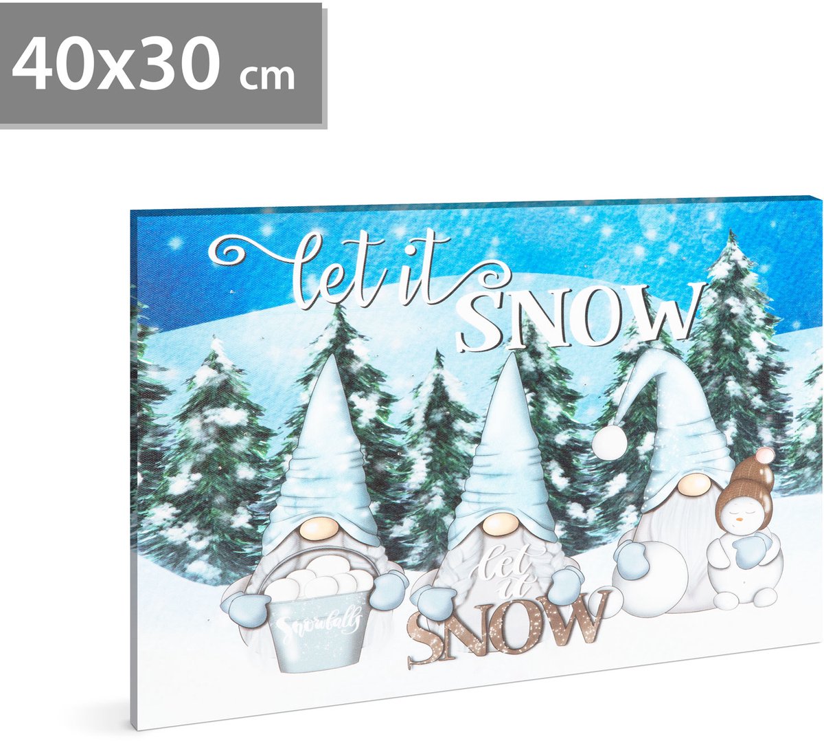 LED-afbeelding - "Laat het sneeuwen" - 2 x AA, 40 x 30 cm 1 Stuks [58479]