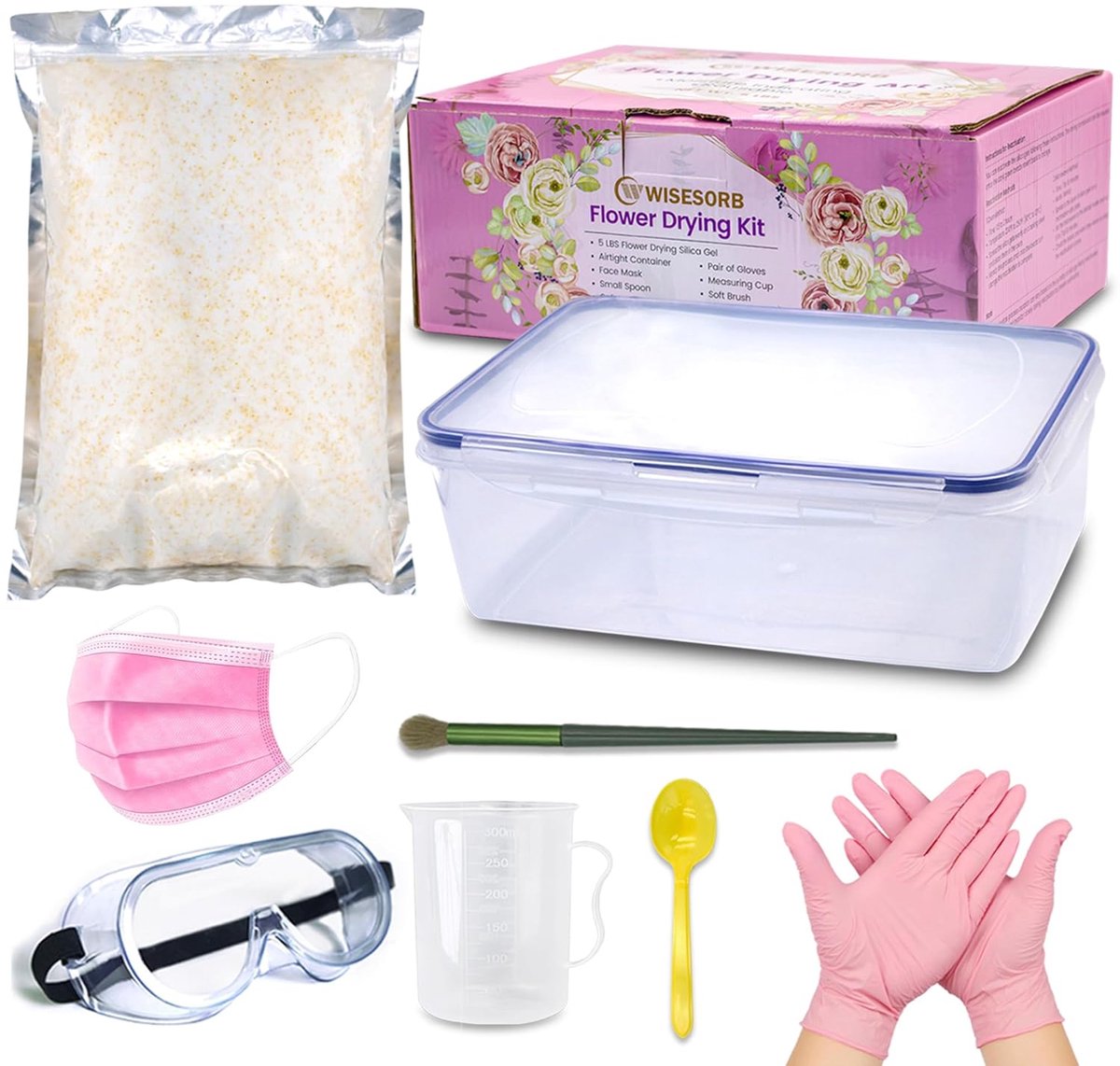 Bloemen droogset 2.27 kg Silica gel - Herbruikbaar met luchtdichte container - Ideaal voor bruidsboeketten - ShopVlot