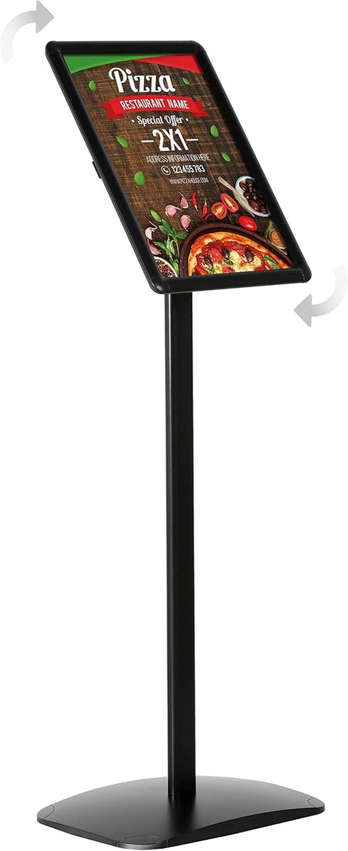 Informatiebord DIN A3 - Zwart met ronde hoeken - 1,2 m hoog - Geschikt voor evenementen - ShopVlot