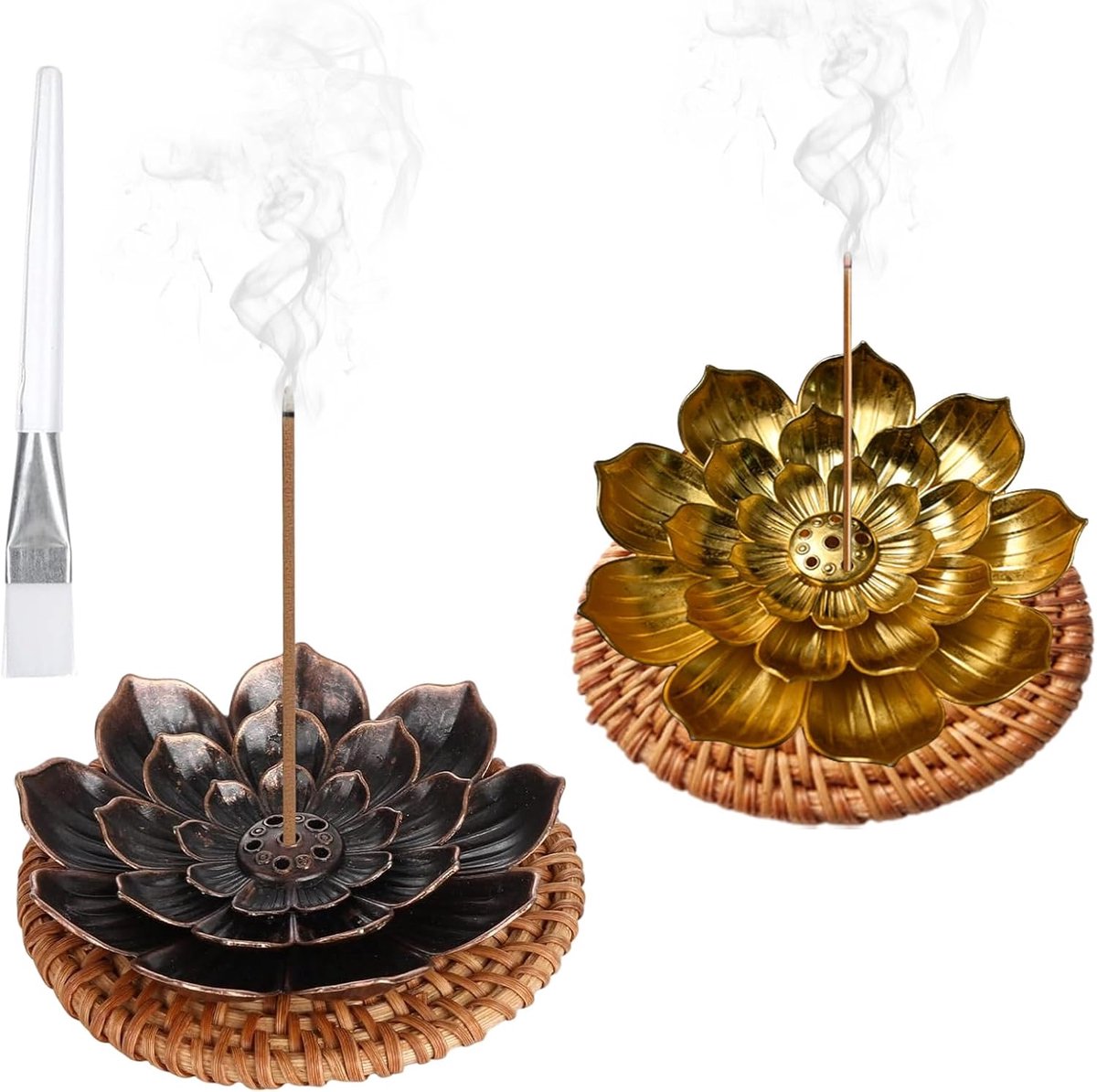 Wierookhouder lotusvorm - 2 stuks - afneembaar design - prachtige decoratie voor meditatie - ShopVlot