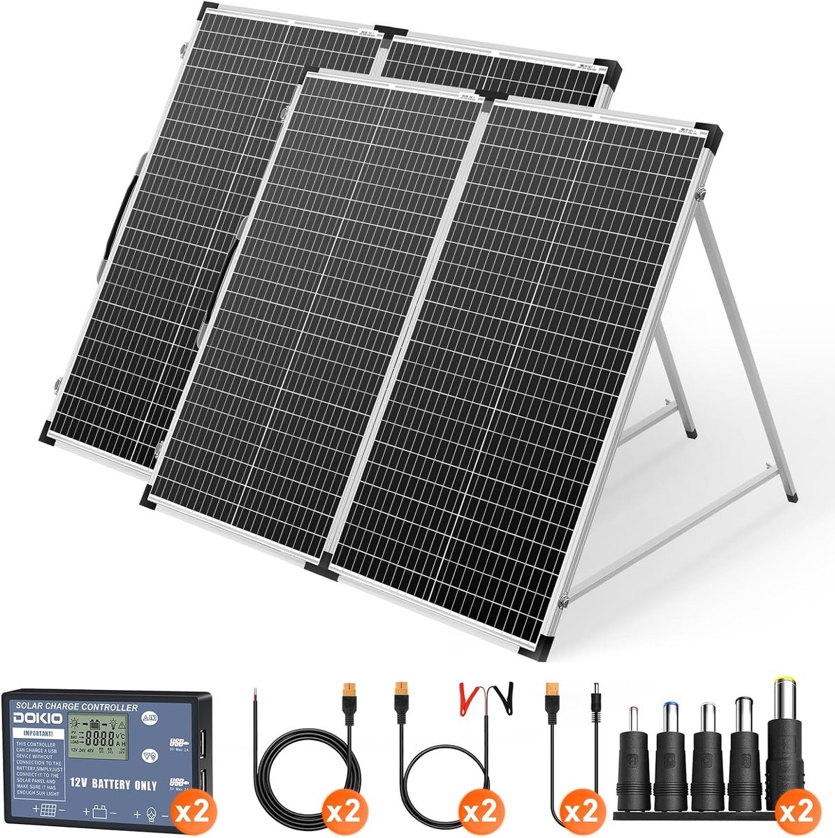 Zonnepaneel opvouwbaar 160W 18V - monokristallijn - met laadregelaar en USB-uitgang - ideaal voor onderweg - ShopVlot