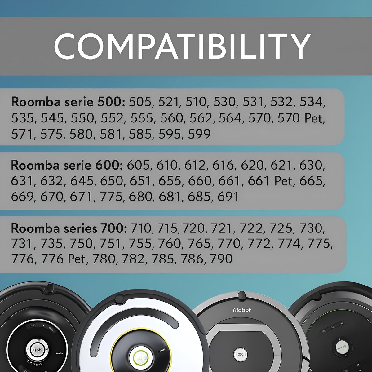 Zijborstels set van 3 - compatibel met Roomba 500, 600 en 700 - optimale reiniging - eenvoudig te vervangen - ShopVlot