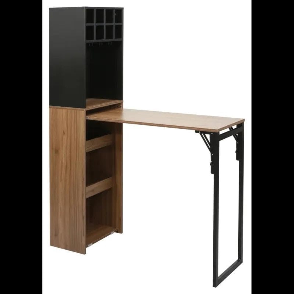 Barbank GranCru 122 cm - Donkerbruin en Zwart - Stoere uitstraling - Perfect voor jouw bartoog - ShopVlot