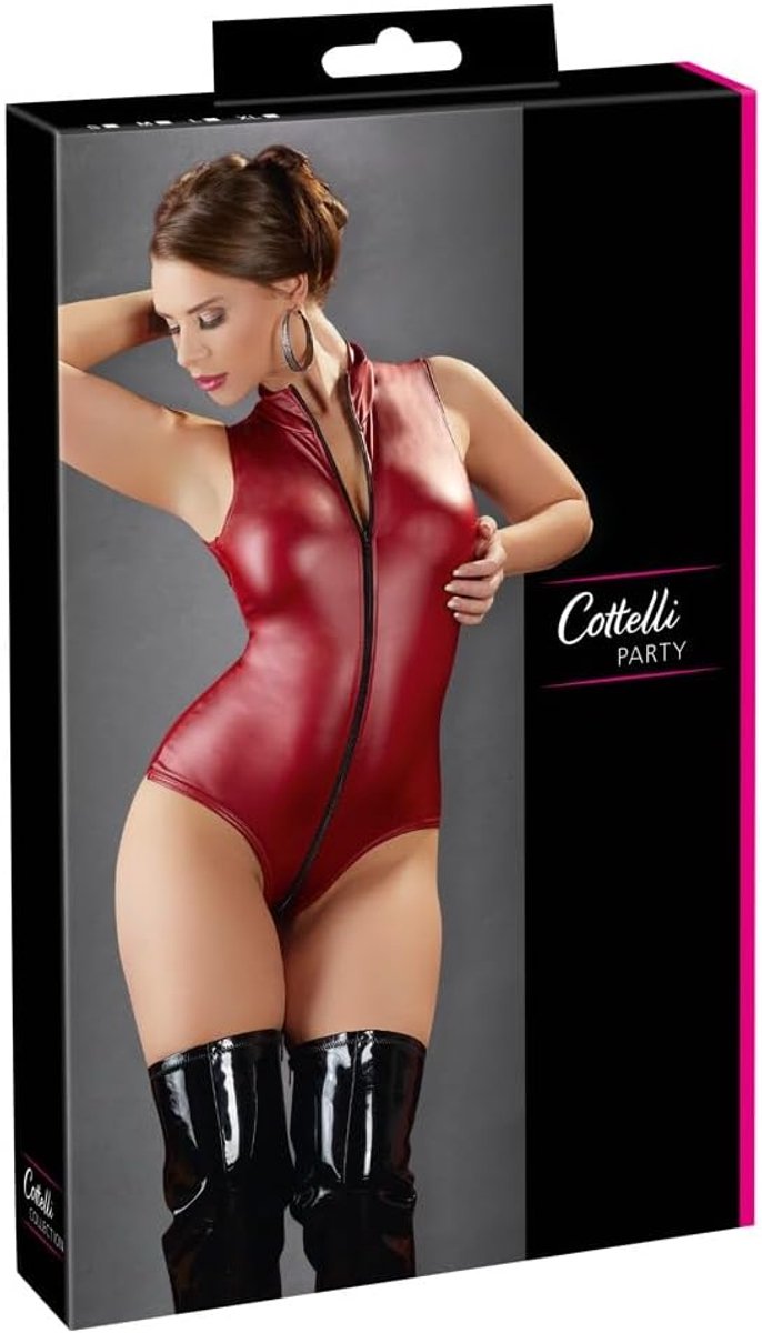 Wetlook body met open kruis - sexy pasvorm - comfortabel materiaal - ideaal voor verleiding - ShopVlot