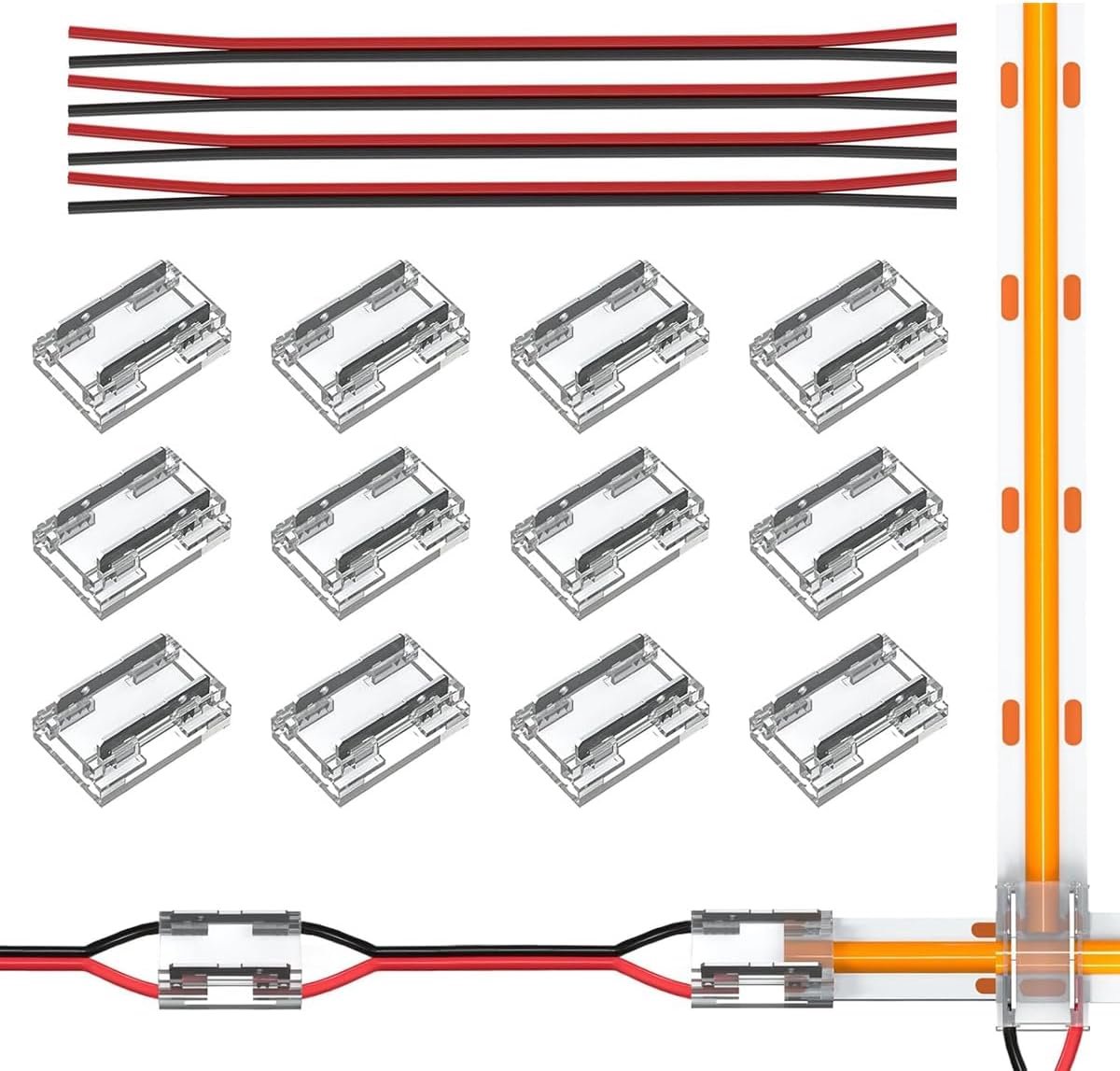 LED Strip Connector - 2 Polig 10mm - Solder-vrij - Eenvoudige installatie - ShopVlot