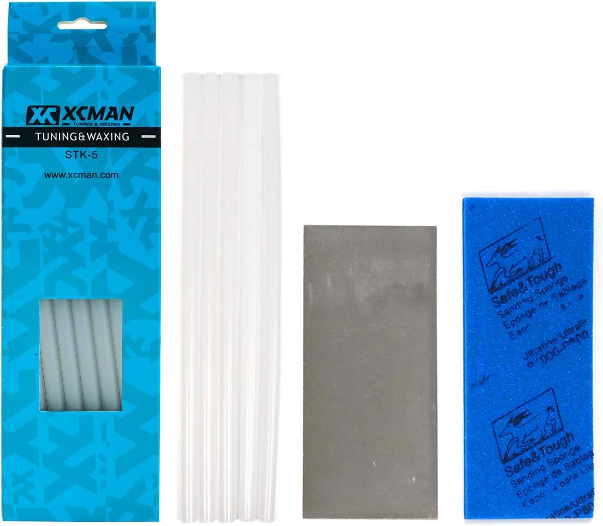 Snowboard ski base repair kit - 5 ptex - met metalen schraper en schuur spons - bespaar tijd en geld - ShopVlot