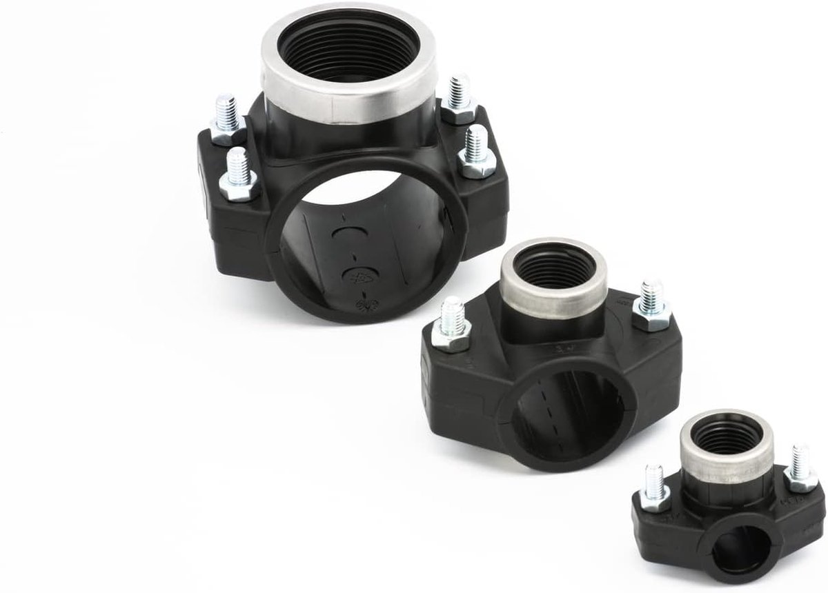 Drillklem 25 mm x 3/4 inch - zwart, plastic - PE buis doorvoer - ideaal voor waterleiding - ShopVlot