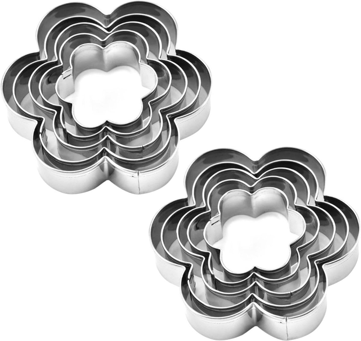Cakevormen Bloemvorm - 10 Stuks - RVS - Creatief Bakken - ShopVlot