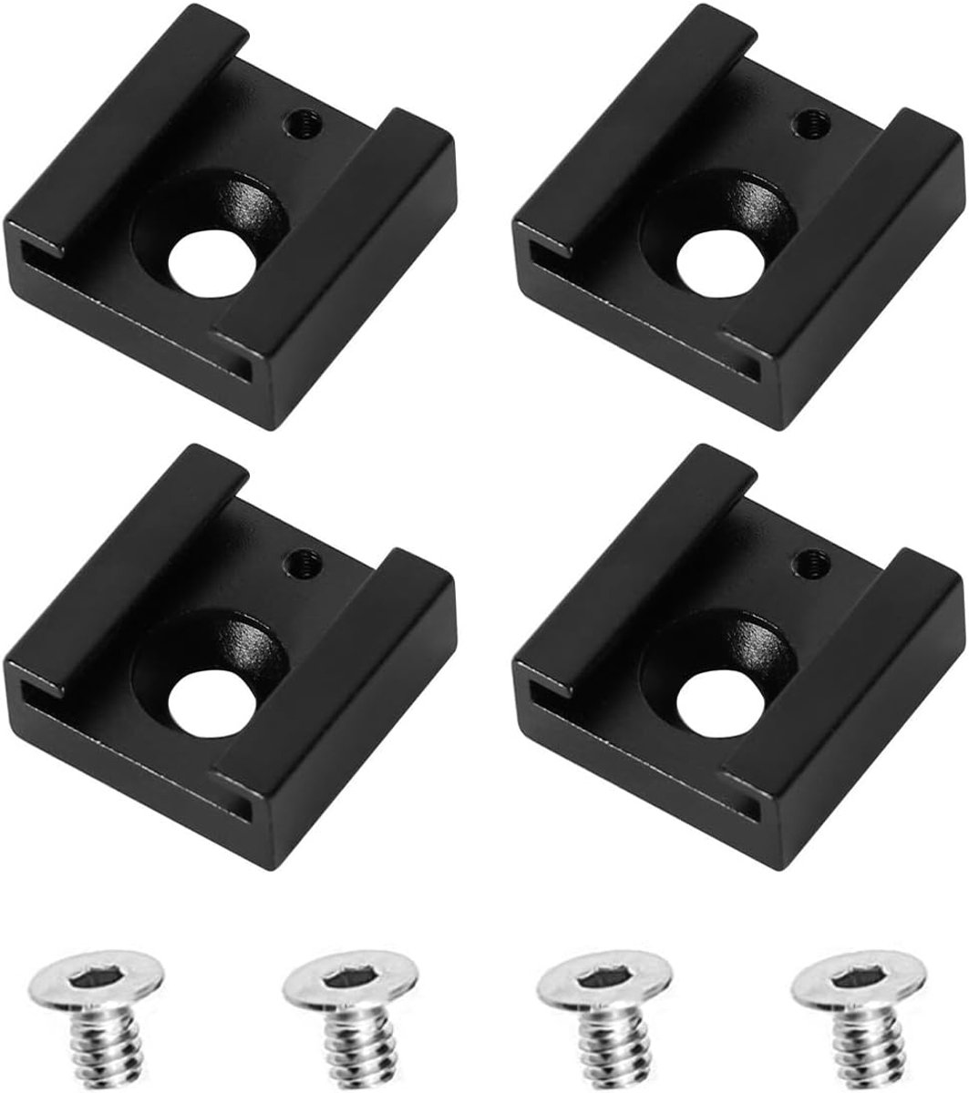 Cold shoe adapter set 4pcs - Aluminium legering - Stabiel en verstelbaar - Geschikt voor camera en flitsers - ShopVlot