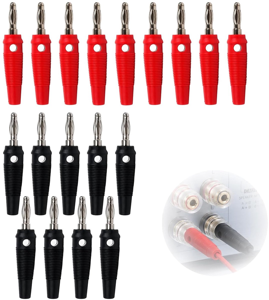 Banana plug 4 mm - nikkelgeplateerd - schroefbaar - perfect voor luidsprekers - ShopVlot