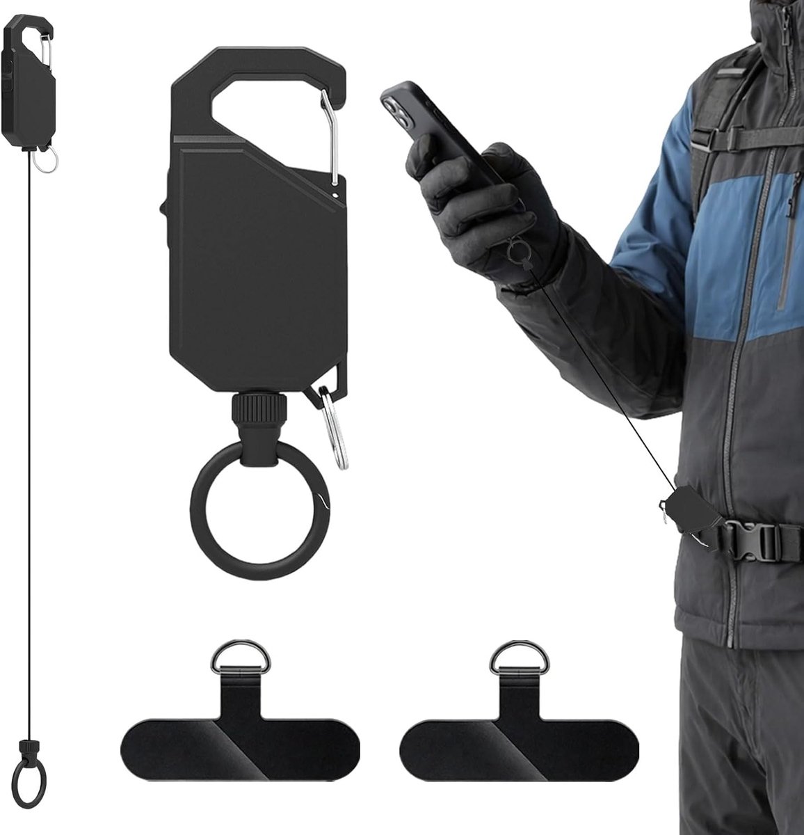 Mobiel veiligheidssysteem - Uittrekbaar met staal kabel - Met pauzeschakelaar - Ideaal voor buitenactiviteiten - ShopVlot