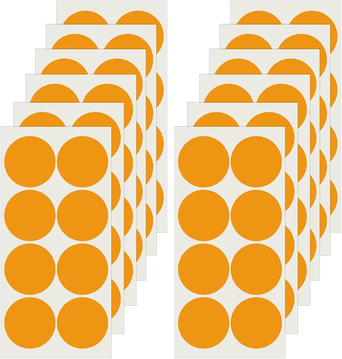 Ronde 50mm stickers - oranje zelfklevende markeerpunten - waterdicht en duurzaam - ideaal voor kleurcodering - ShopVlot