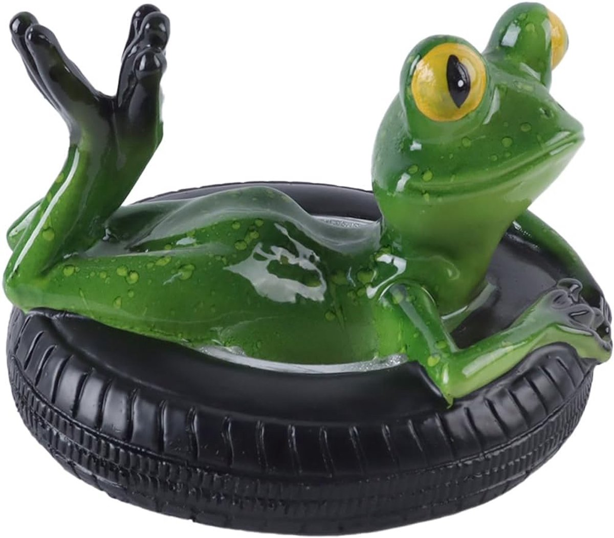 Tuindecoratie - Levensechte drijvende kikker - Creatieve waterfiguur - Voor mini vijver of balkon - ShopVlot