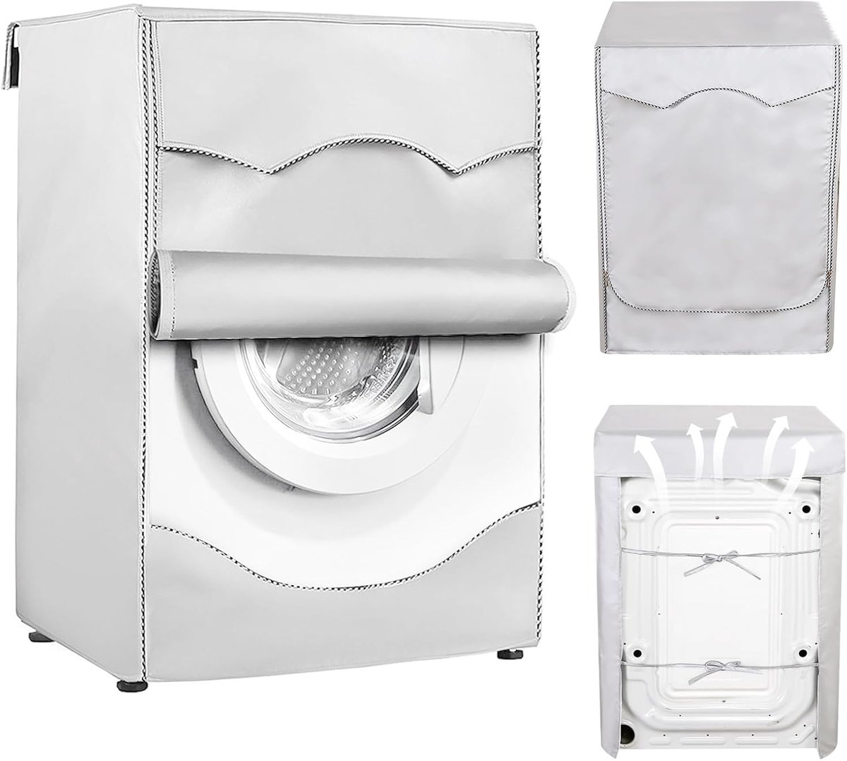 Wasmachine Cover 60 × 60 × 85 cm - Waterdicht - Zilver - Bescherming tegen zon en regen - ShopVlot