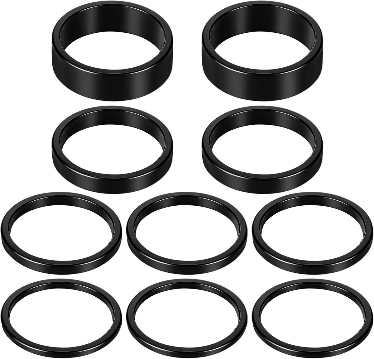 Fietsstuurpen spacer 10 stuks - 1 1/8 inch afstandschijven - aluminium - ideaal voor stuurverhoging - ShopVlot