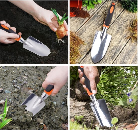 Tuinkepel Gereedschap Tuinschop Jiechang aluminium tuintroffel antislip ergonomisch handvat handschop planten verplanten wieden graven sneeuwscheppen . — afbeelding 5