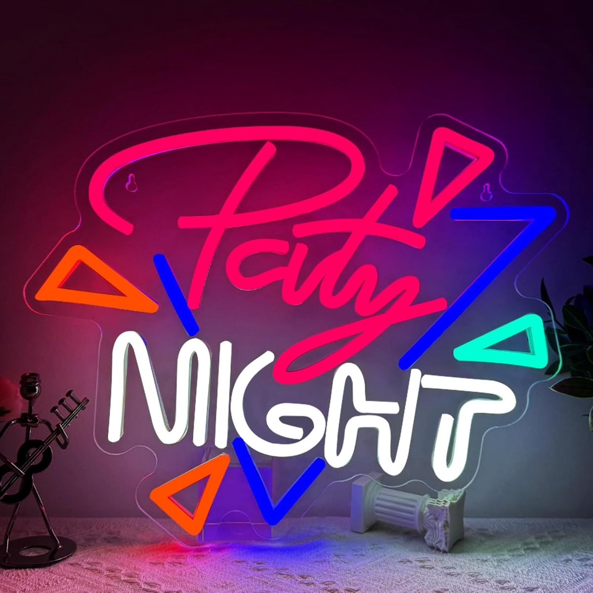 Neon bord party night - LED verlichting - dimbaar - sfeervolle wanddecoratie - ShopVlot
