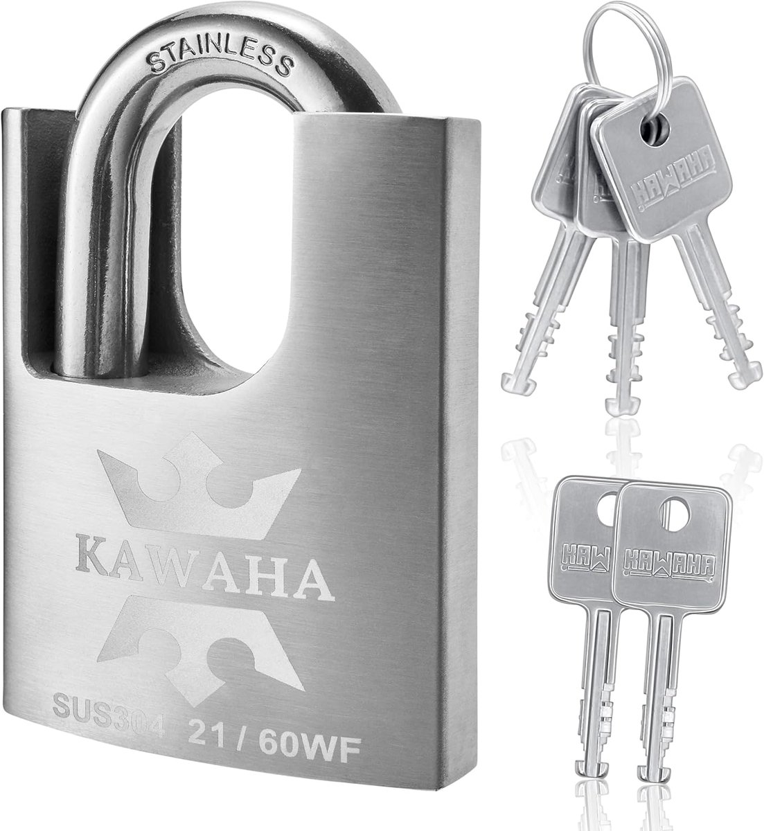 Hangslot 60mm - RVS, shrouded - Hoge beveiliging - Geschikt voor binnen en buiten - ShopVlot