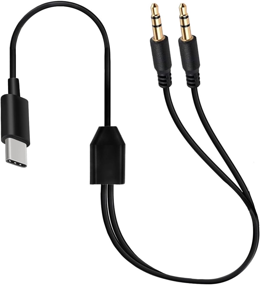 USB C naar 3.5mm splitter Y-kabel - 2-in-1 Type C mannelijke aansluiting - voor gelijktijdige audioverbinding - ShopVlot