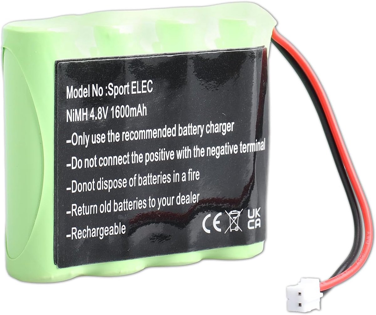 Oplaadbare batterij 4,8 V 1600 mAh - Ni-MH - compatibel met Sport Elec - ideale stroomvoorziening - ShopVlot