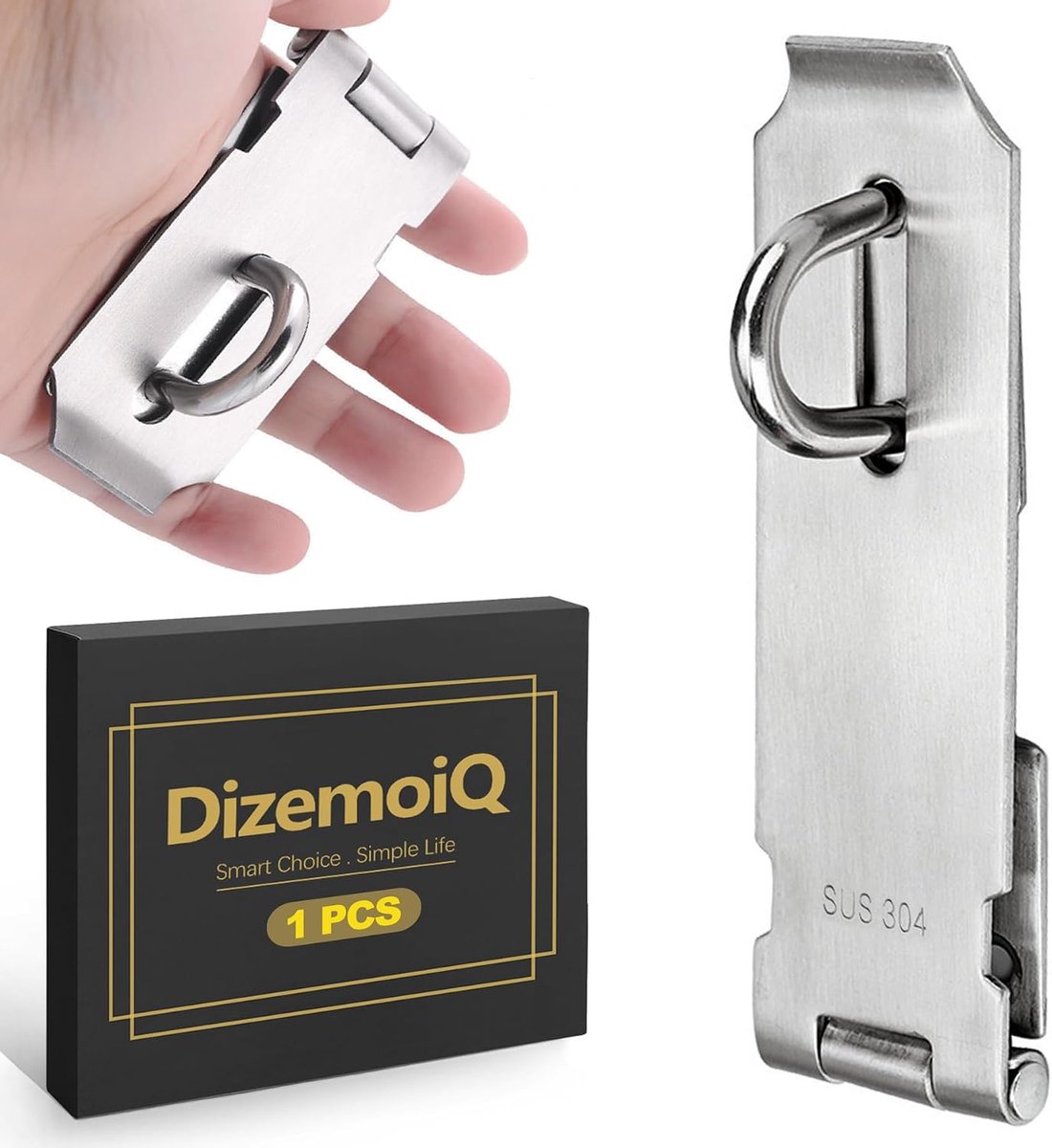 Deurgrendel 12 cm - roestvrij staal 304 - robuust en afsluitbaar - ideaal voor deur en poort - ShopVlot