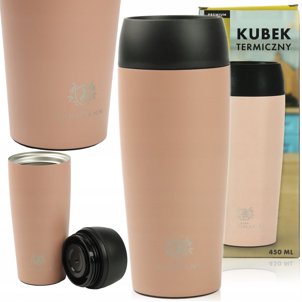 Roze Thermosbeker 450ml - Lekvrij, Ideaal voor Koffie & Thee
