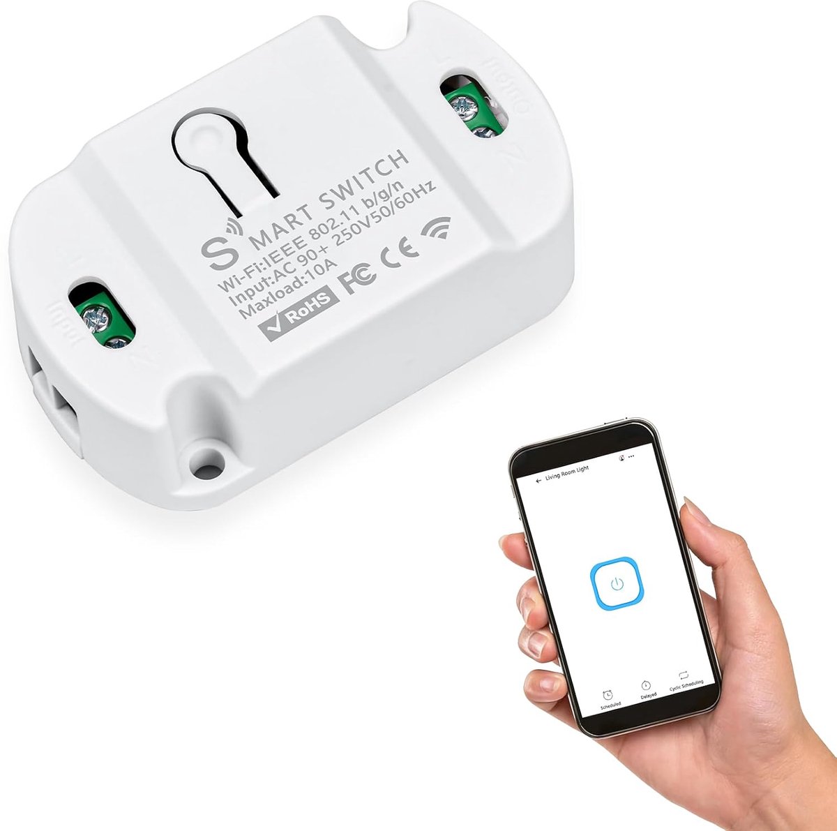 Smart Light Switch - Mini WiFi Schakelaar - App Bediening - Voor Lampen en Huishoudelijke Apparaten - ShopVlot